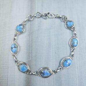 Golden Hills Turquoise 8" 925 Sterling Silver Bracelet (REXT113-81)