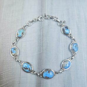 Golden Hills Turquoise 8" 925 Sterling Silver Bracelet (REXT113-68)