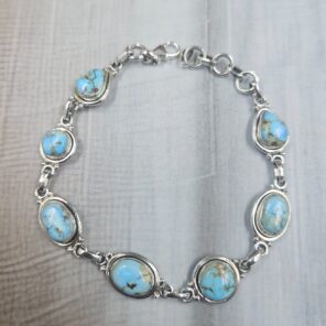 Golden Hills Turquoise 8" 925 Sterling Silver Bracelet (REXT113-79)