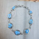 Golden Hills Turquoise 8" 925 Sterling Silver Bracelet (REXT113-77)