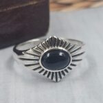 Black Onyx 925 Sterling Silver Ring (REXT152-52)