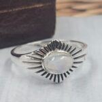 Rainbow Moonstone 925 Sterling Silver Ring (REXT152-53)