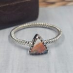 Spiny Oyster Turquoise 925 Sterling Silver Triangle Ring (REXT154-64)