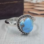 Golden Hills Turquoise Size US 8 925 Sterling Silver Ring (REXT118-126)