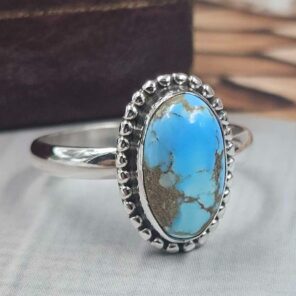 Golden Hills Turquoise Size US 8 925 Sterling Silver Ring (REXT118-123)