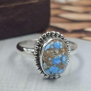 Golden Hills Turquoise Size US 6 925 Sterling Silver Ring (REXT118-134)