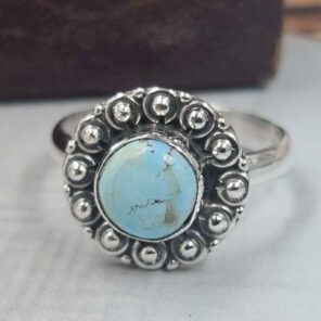 Golden Hills Turquoise Size US 6 925 Sterling Silver Ring (REXT119-70)