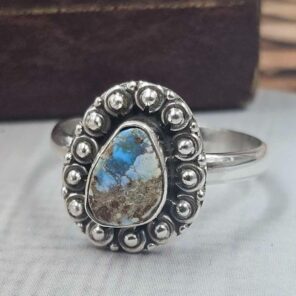Golden Hills Turquoise Size US 8 925 Sterling Silver Ring (REXT119-83)