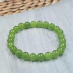 Green Quartz (Dyed) Loose Natural 8mm Adjustable Gemstone Bead Bracelet (GBB2-18)