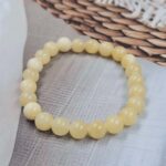Yellow calcite Loose Natural 8mm Adjustable Gemstone Bead Bracelet (GBB2-5)