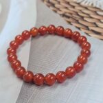 Red onyx Loose Natural 8mm Adjustable Gemstone Bead Bracelet (GBB2-8)