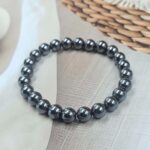 Hematite Loose Natural 8mm Adjustable Gemstone Bead Bracelet (GBB2-10)