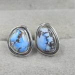 Golden Hills Turquoise 925 Sterling Silver Studs Earrings (REXT106-81)