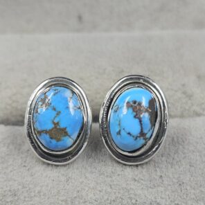 Golden Hills Turquoise 925 Sterling Silver Studs Earrings (REXT106-70)