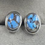 Golden Hills Turquoise 925 Sterling Silver Studs Earrings (REXT106-75)