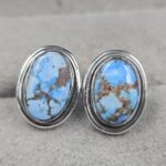 Golden Hills Turquoise 925 Sterling Silver Studs Earrings (REXT106-82)