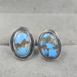 Golden Hills Turquoise 925 Sterling Silver Studs Earrings (REXT106-73)