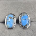 Golden Hills Turquoise 925 Sterling Silver Studs Earrings (REXT106-71)