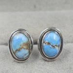 Golden Hills Turquoise 925 Sterling Silver Studs Earrings (REXT106-69)
