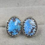 Golden Hills Turquoise 925 Sterling Silver Studs Earrings (REXT106-54)