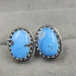 Golden Hills Turquoise 925 Sterling Silver Studs Earrings (REXT106-55)