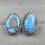 Golden Hills Turquoise 925 Sterling Silver Studs Earrings (REXT106-43)