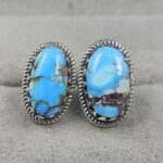 Golden Hills Turquoise 925 Sterling Silver Studs Earrings (REXT106-52)