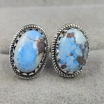 Golden Hills Turquoise 925 Sterling Silver Studs Earrings (REXT106-50)