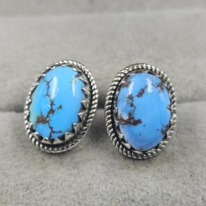 Golden Hills Turquoise 925 Sterling Silver Studs Earrings (REXT106-44)