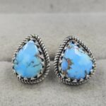 Golden Hills Turquoise 925 Sterling Silver Studs Earrings (REXT106-46)
