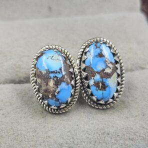 Golden Hills Turquoise 925 Sterling Silver Studs Earrings (REXT106-61)