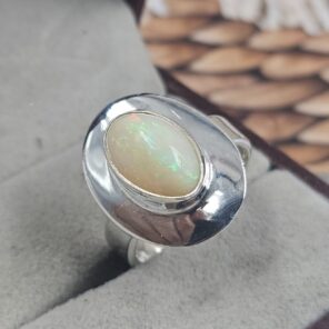 Ethiopian Opal Size US 7 925 Sterling Silver Ring (REXT22-137)
