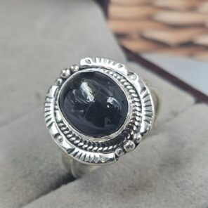 Black Star Diopside 925 Sterling Silver Ring (REXT156-6)