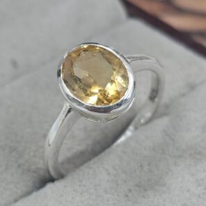 Citrine 925 Sterling Silver Ring (REXT156-8)