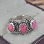 Hot Pink Aurora Opal 925 Sterling Silver Ring (REXT156-9)
