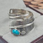 Synthetic turqupise ADJ 925 Sterling Silver Ring (REXT156-40)