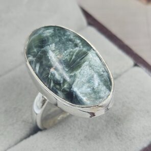 Serphanite Size US 9 925 Sterling Silver Ring (REXT156-15)