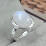 Rainbow Moonstone Size US 6 925 Sterling Silver Ring (REXT156-24)