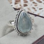 Aquamarine Cut Size US 6 925 Sterling Silver Ring (REXT153-84)