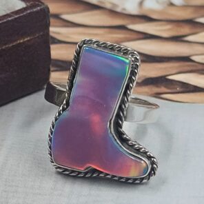 Aurora Opal 925 Sterling Silver Boot Ring (REXT153-88)