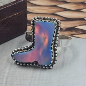 Aurora Opal 925 Sterling Silver Boot Ring (REXT153-87)