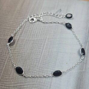 Black Onyx 925 Sterling Silver Bracelet (REXT40-316)