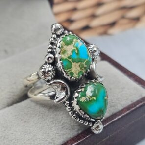 Sonoran Gold Turquoise 925 Sterling Silver Ring (REXT157-36)