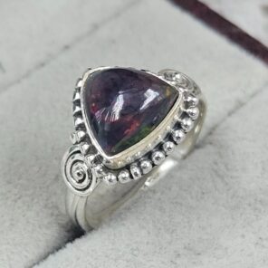Black Opal 925 Sterling Silver Ring (REXT157-28)