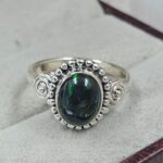 Black Opal 925 Sterling Silver Ring (REXT157-25)
