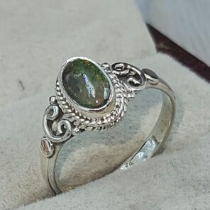 Black Opal 925 Sterling Silver Ring (REXT157-30)