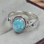 Larimar 925 Sterling Silver Ring (REXT157-33)