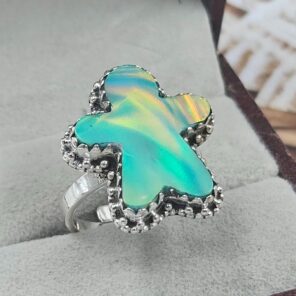 Aurora Opal 925 Sterling Silver Ring (REXT159-18)