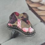 Red Rose Dahlia Antique 925 Sterling Silver Ghost Ring (REXT159-2)