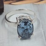 Moss Teal Kyanite Size US 8 925 Sterling Silver Prong Ring (REXT49-389)